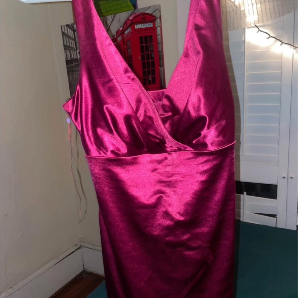 Elegant Satin Pink Dress